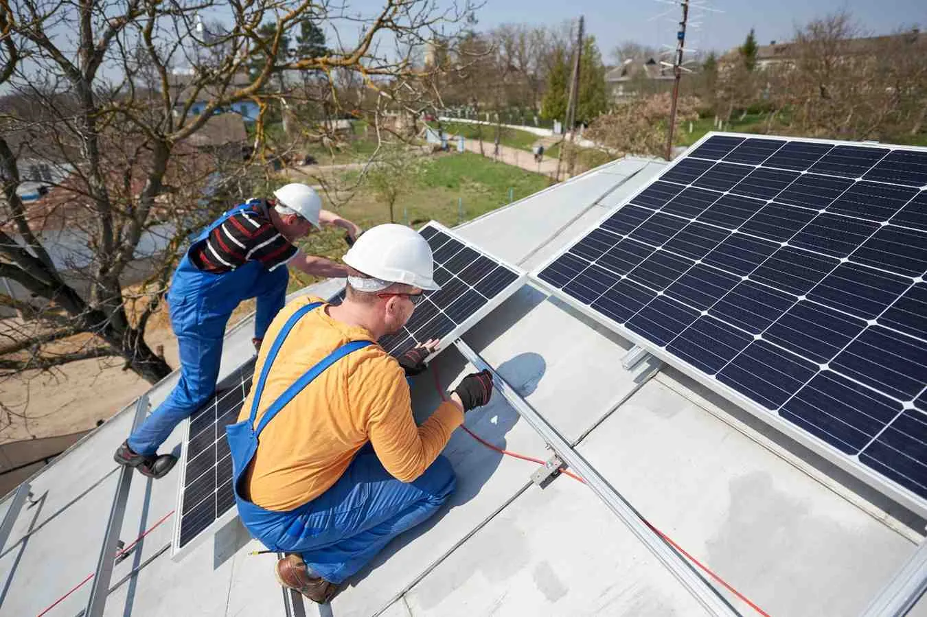 Solar panels on a residential rooftop